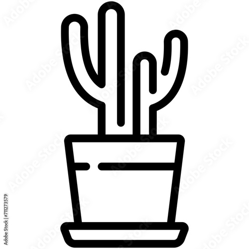 cactus line icon
