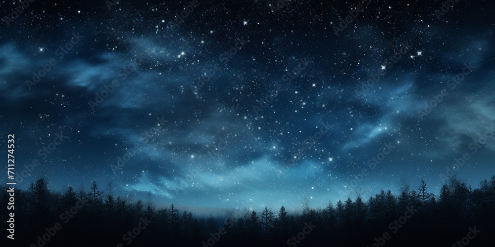 starry night sky,,,Star filled night forest landscape with pine trees and dark sky. Star filled night forest landscape with pine trees and dark sky