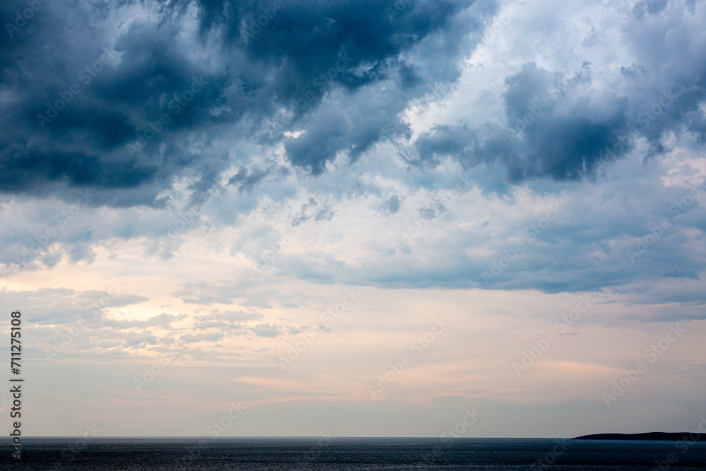 Landscape with sea and cloudy dramatic sky Landscape with sea and cloudy dramatic sky