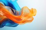 A vibrant mix of blue, orange, and white liquid suspended in mid-air, Create an abstract background with orange and blue colors appearing like a dynamic splash, AI Generated