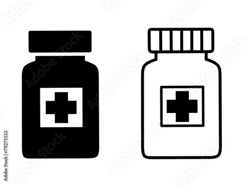 medicine bottle icon vector on white background
