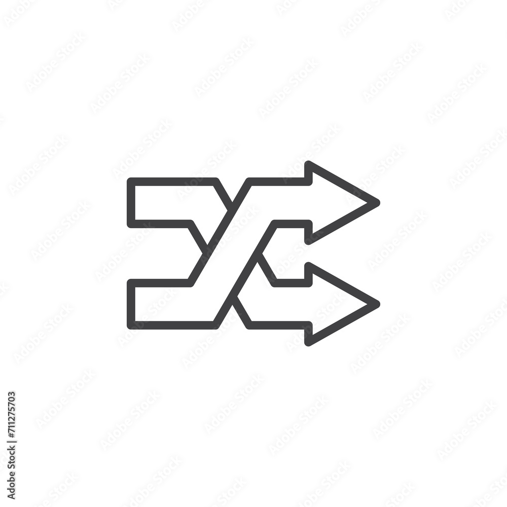 Intersecting Arrows line icon Intersecting Arrows line icon