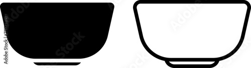 bowl icon, sign, or symbol in glyph and line style isolated on transparent background. Vector illustration