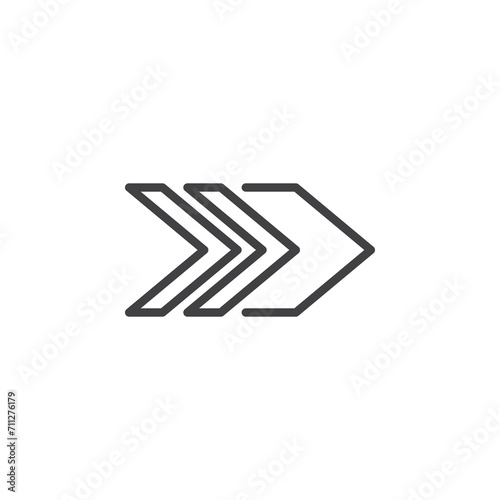 Arrows forward line icon