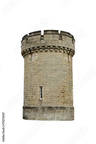 A short watchtower part of an old castle gate isolated png