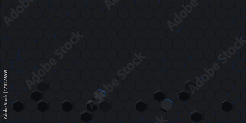 Cool Dark Abstract Seamless Futuristic Simple Hexagonal Gaming Cyber Vector Tech Background Template