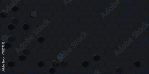 Trendy Dark Abstract Seamless Futuristic Simple Hexagonal Gaming Cyber Vector Tech Background