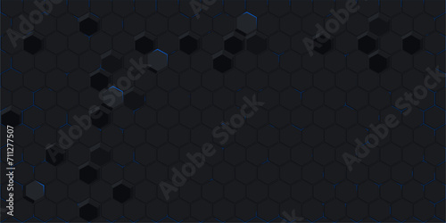 Cool Dark Abstract Seamless Futuristic Simple Hexagonal Gaming Cyber Vector Tech Background Template
