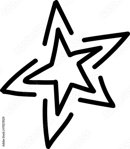 Shining sparkle bright star isolated doodle icon