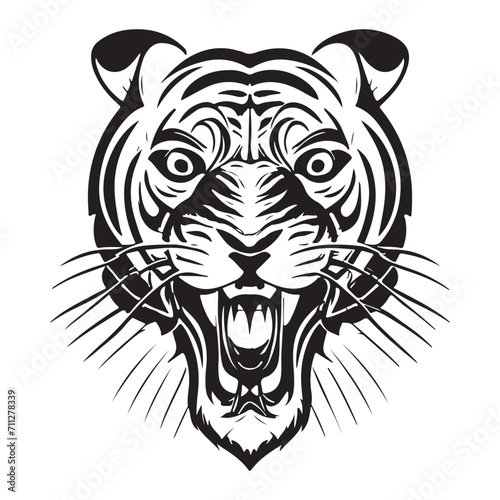 Tiger face silhouettes vector illustration