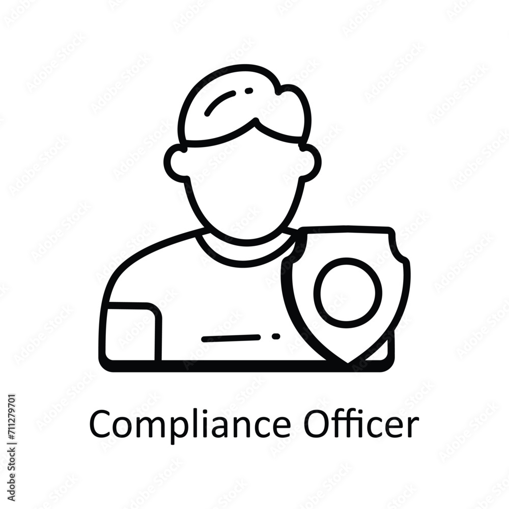 Compliance Officer vector  outline doodle Design illustration. Symbol on White background EPS 10 File
