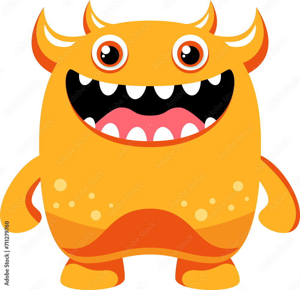 Funny monster cute cartoon character personage Funny monster cute cartoon character personage
