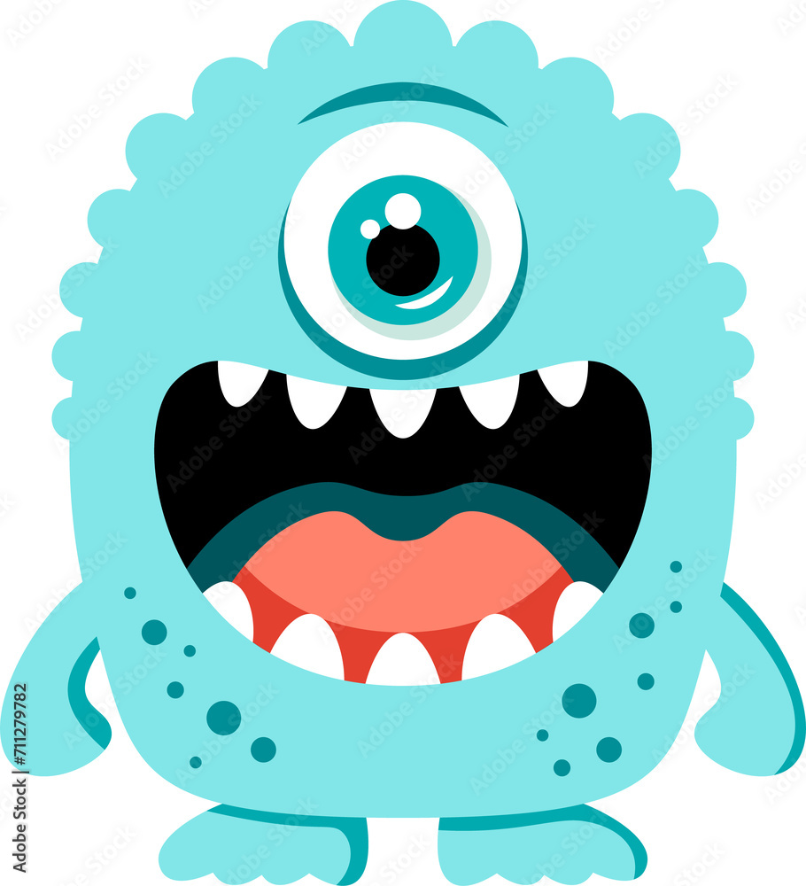 Funny monster with one eye, spooky character Funny monster with one eye, spooky character