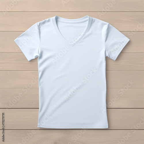 V-neck white t-shirt mockup