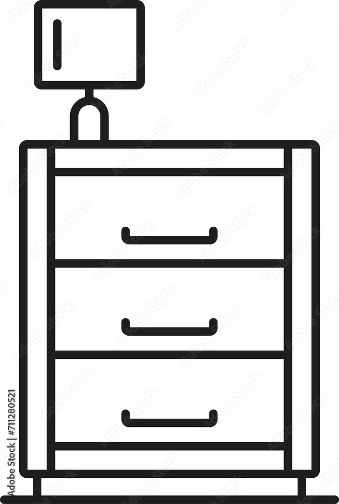 Bedside table icon, furniture from home interior Bedside table icon, furniture from home interior