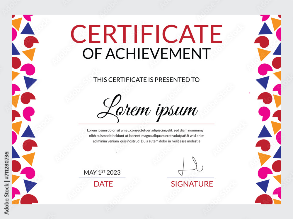 elegant, professional Business, Training Achievement Certificate Template vector eps