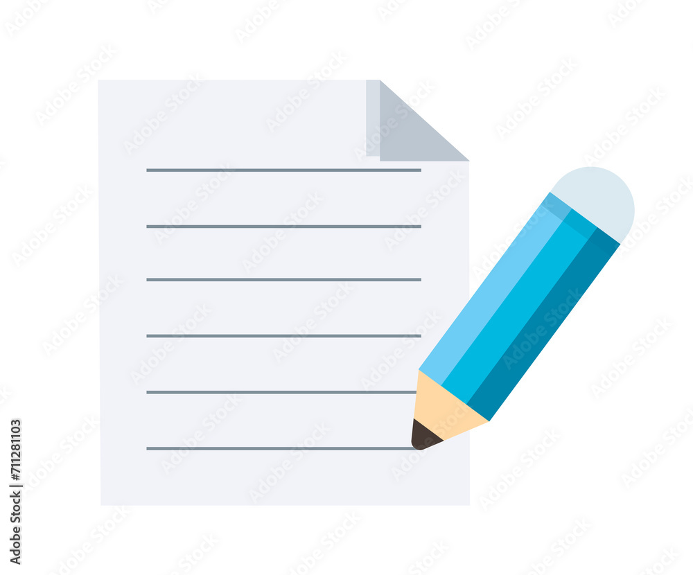 simple document icon. paper sheet and pencil simple document icon. paper sheet and pencil