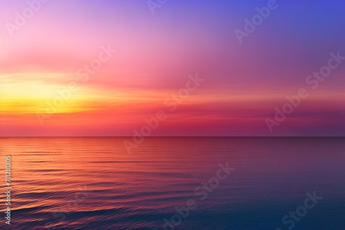 Beautiful sunset colors over the ocean with fluffy clouds © Ameer