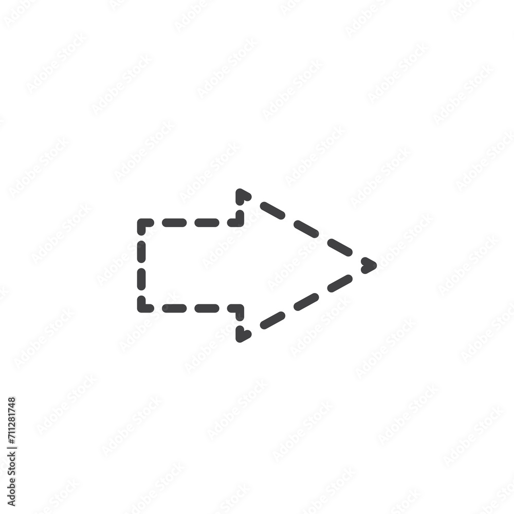 Dotted arrow right line icon