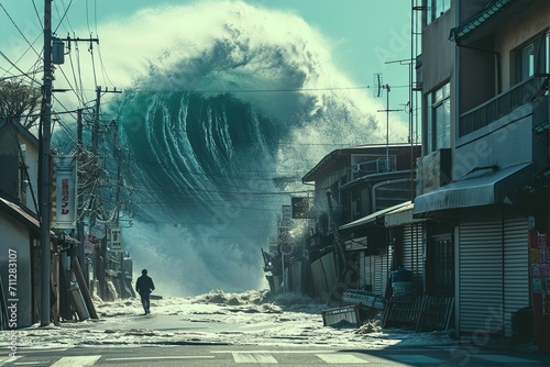 日本の災害のイメージ写真（地震・津波・復興）