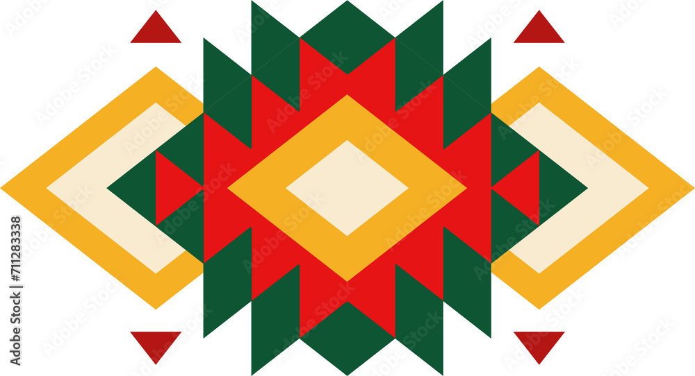 Aztec style ornamental tribal motif pattern icon