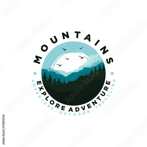 Mountain adventure logo template