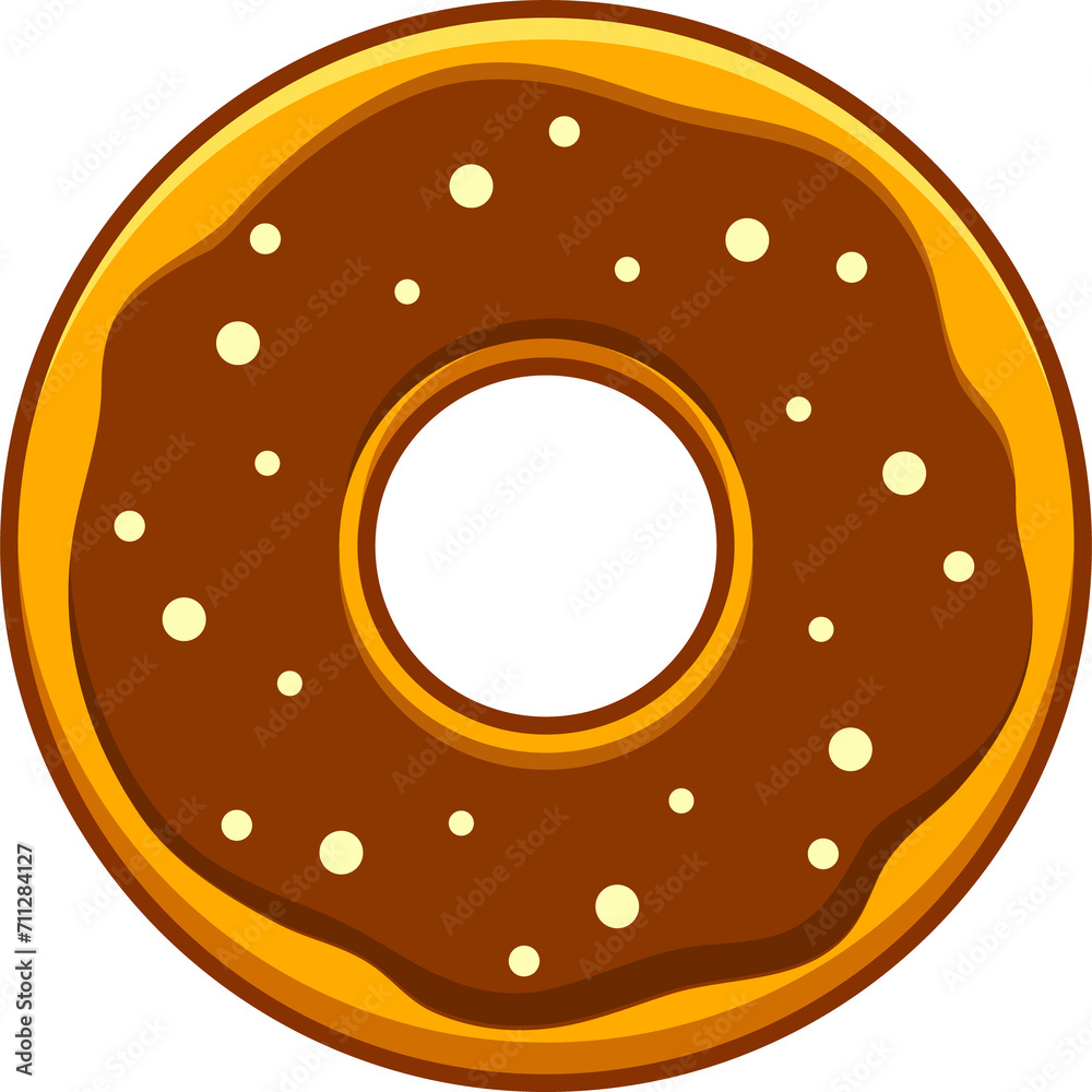 Chocolate donut with sprinkles, fastfood snack
