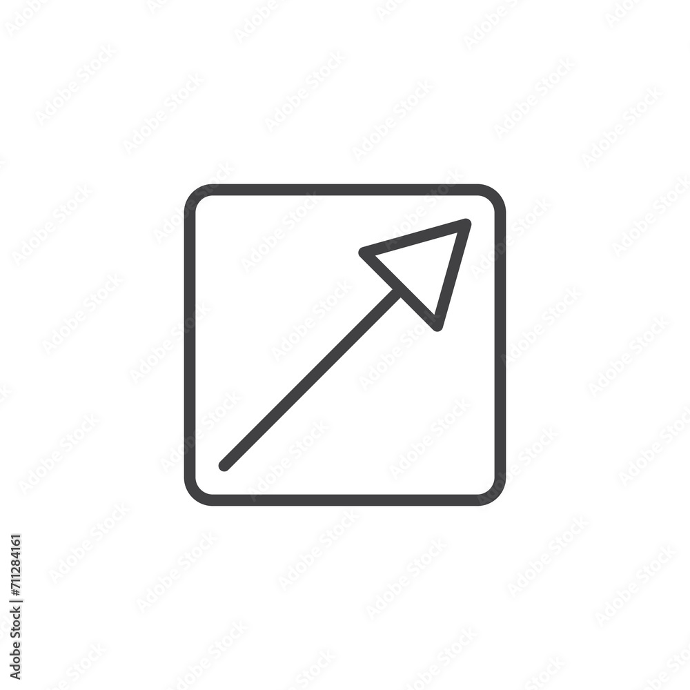 Arrow inside square line icon Arrow inside square line icon
