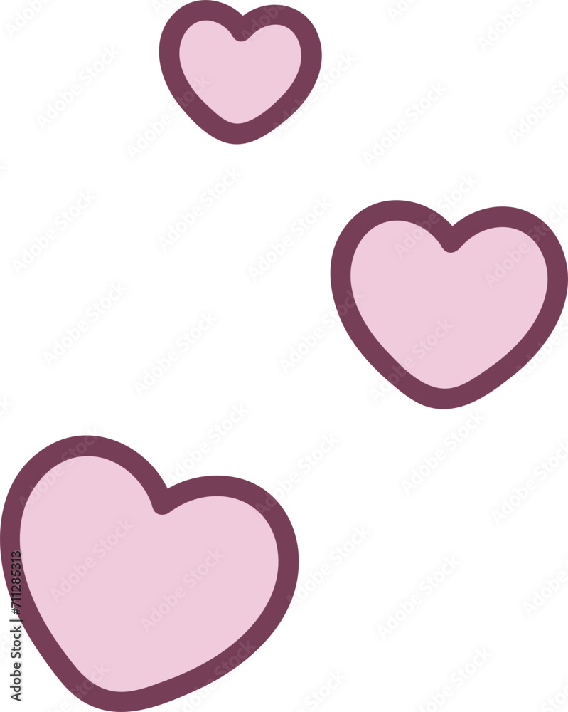 Cute heart shape element vector