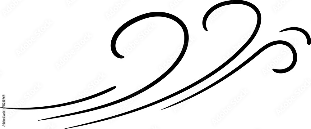 Wind swirl doodle, line motion of air sketch Wind swirl doodle, line motion of air sketch