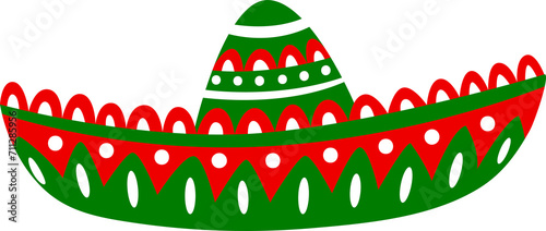 Mexican sombrero hat with ethnic ornaments photo