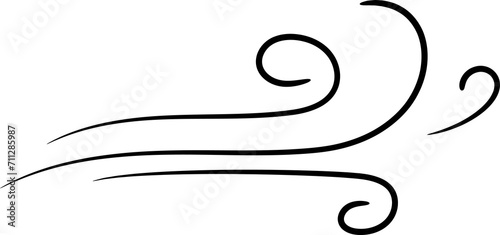 Bild auf Leinwand Doodle air flow or breeze, gust of wind effect