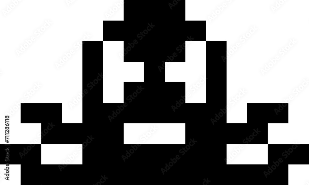 Floating pixel monster for pixel arcade game Floating pixel monster for pixel arcade game