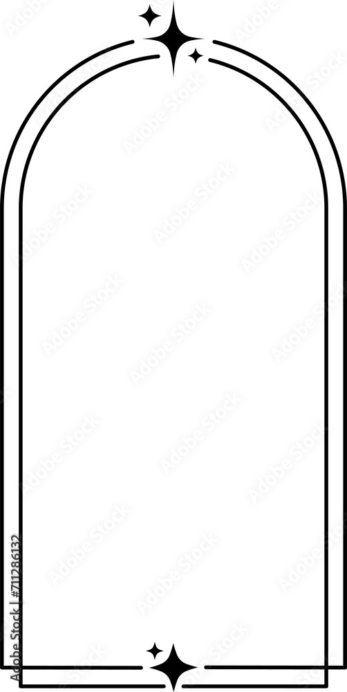 Minimalist frame with twinkles, trendy border Minimalist frame with twinkles, trendy border