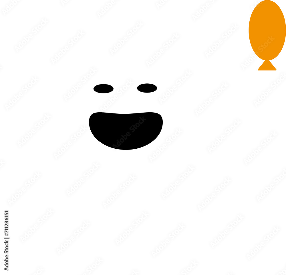 Kawaii flying ghost holding balloon Kawaii flying ghost holding balloon