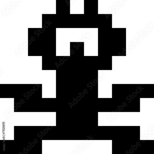 Pixelated monster character for retro game