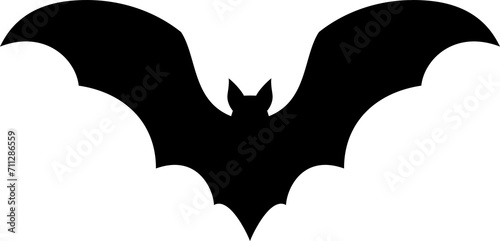 Fototapeta Naklejka Na Ścianę i Meble -  Spooky Halloween bat silhouette, gothic animal