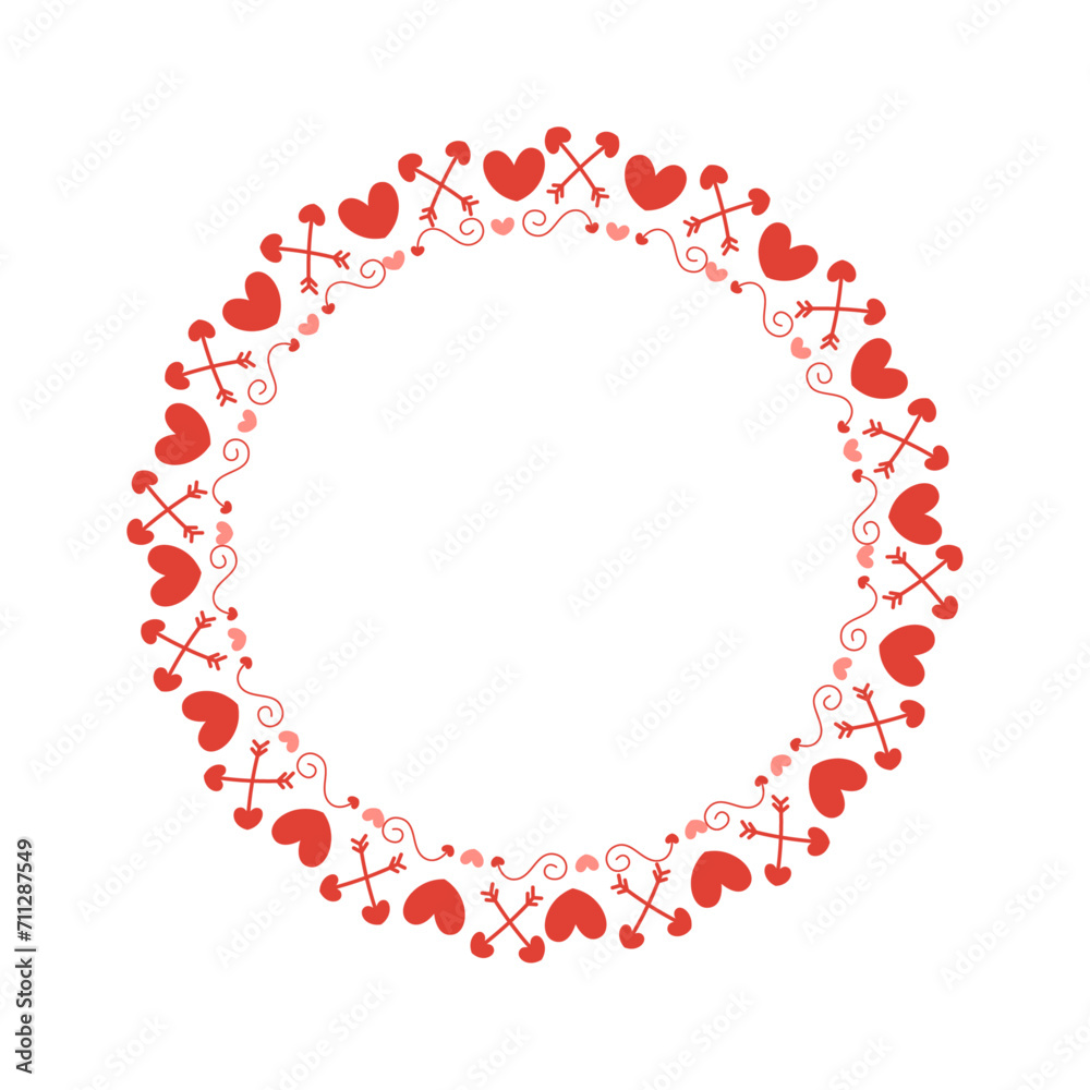 Vector hand drawn hearts border and frame design Vector hand drawn hearts border and frame design