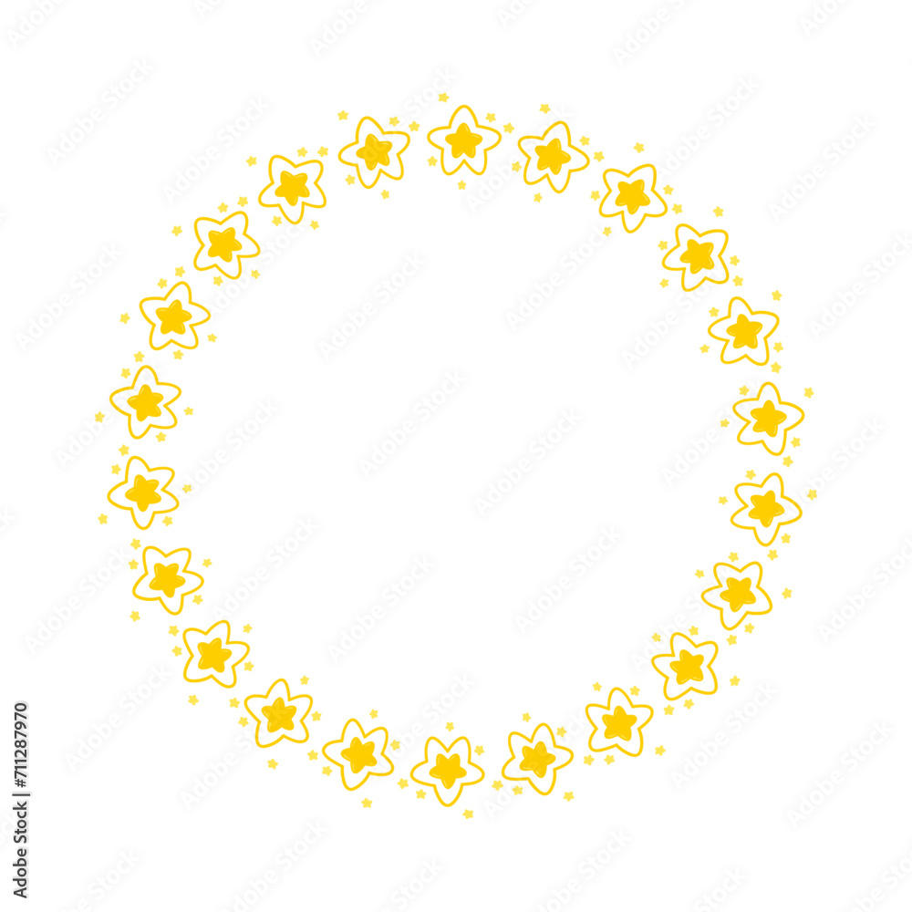 Vector golden circle frame with stars design element Vector golden circle frame with stars design element