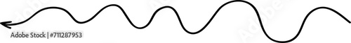 Wavy long line arrow showing left element photo