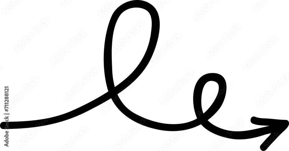 Scribble bold line arrow with pointer Scribble bold line arrow with pointer