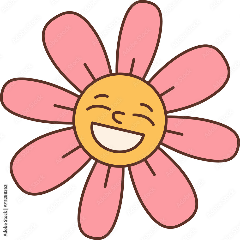 Laughing chamomile flower with face Laughing chamomile flower with face