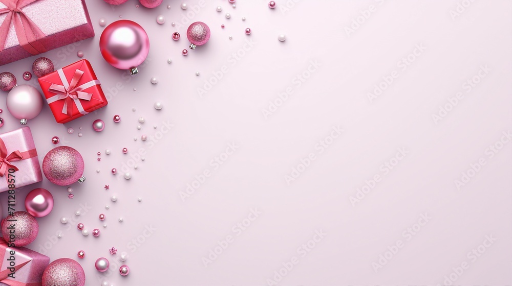 Christmas Magic Unveiled: Top View Photo of Festive Present Boxes Brimming with Joy and Surprise