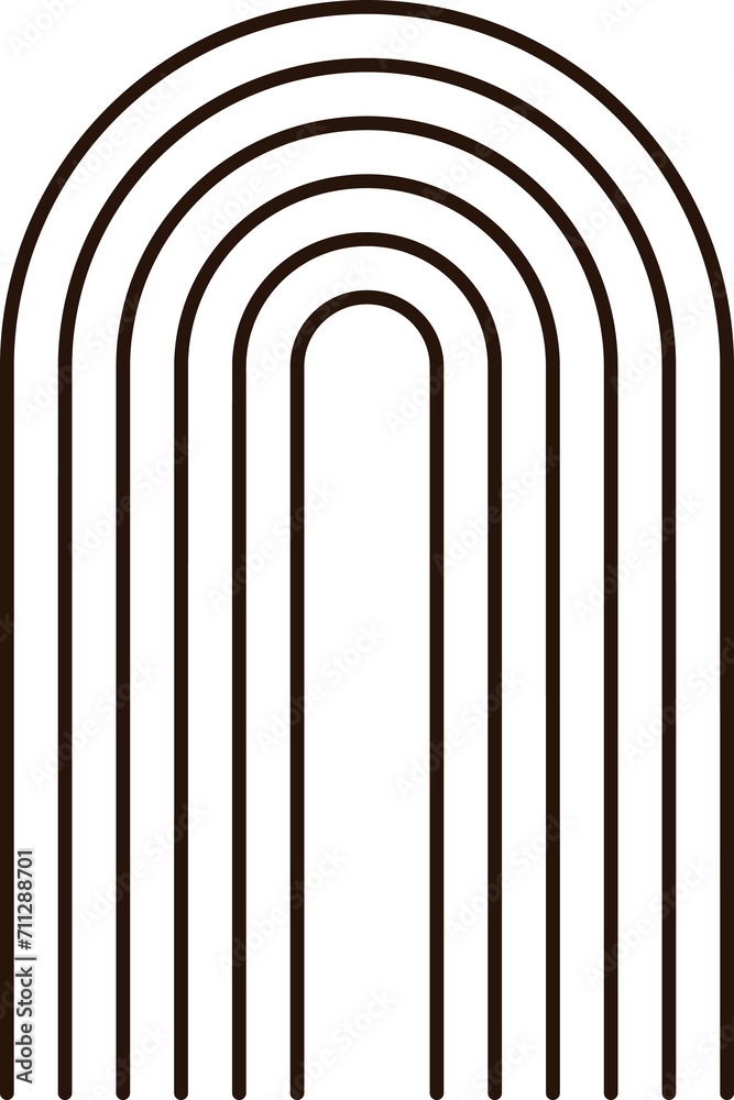 Simple zen arc shape with stripes figure Simple zen arc shape with stripes figure