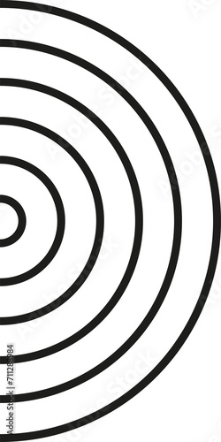 Semicircle geometric stripy zen shape