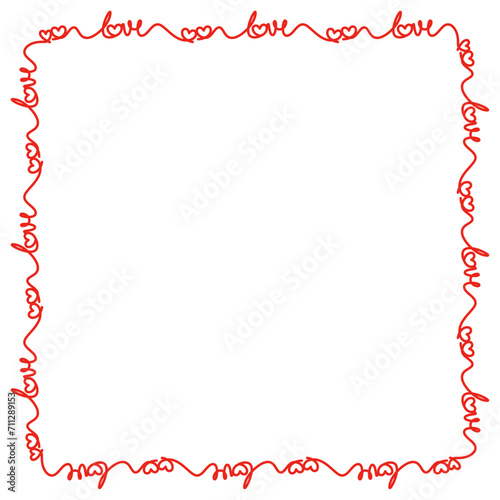 Wallpaper Mural Vector hand drawn hearts border and frame design Torontodigital.ca