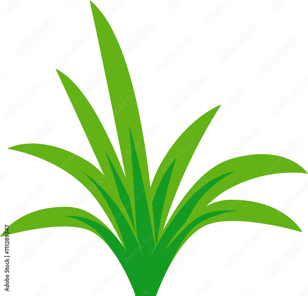 Obraz premium Cartoon jungle plant game asset with lush leaves