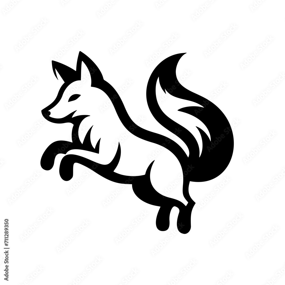 Fototapeta premium Vector Logo of a Playful Jumping Fox. Versatile Symbol of Energy and Craftsmanship for Logos, Branding, and Nature inspired Designs. High Quality Illustration, Isolated on a white Background.