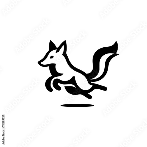 Vector Logo of a Playful Jumping Fox. Versatile Symbol of Energy and Craftsmanship for Logos, Branding, and Nature inspired Designs. High Quality Illustration, Isolated on a white Background.