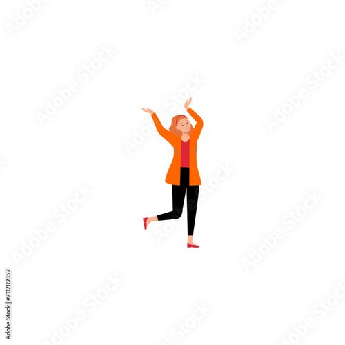 poses of people with activities in orange clothes person